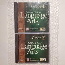 Grade 4&5 Middle School Language Arts PC CD-ROM Software DVD Sealed Bundle picture