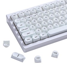 129 Keys MOA Profile White Jelly Custom Keycaps Fits MX Switches Office Supply picture