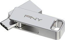 PNY - 128GB DUO LINK USB 3.2 Type-C Dual Flash Drive - Silver New Bulk Package picture