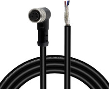 M8 4-Pin Female Right Angle Shielded Cable, 6.5Ft/2M picture