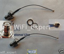 2x Cable RP*TNC female plug bulkhead to IPX U.fl female 1.37mm Jumper pigtail 4