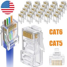 RJ45 Pass Through Modular Plug Network Cable Connector End 8P8C CAT6 CAT5 lot picture