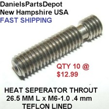 QTY10 STAINLESS STEEL THROAT HEAT SEPERATOR THREAD M6 1.0 26.5MM L TEFLON LINED picture