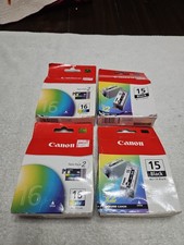 Set of 2 Canon Pixma BCI-15 Black Printer 2 Color Ink EXPIRED Twin Paks F picture