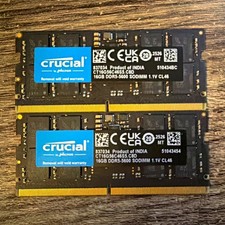 Crucial 32GB (2x16GB) DDR5-5600 SO-DIMM 262-Pin Laptop RAM CT16G56C46S5 picture