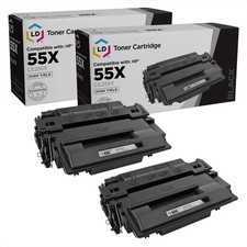 LD 2 Pack CE255X 55X High Yield Black Toner Cartridge for HP P3015d P3015 M525dn picture