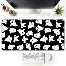 Black and White Halloween Ghost Large Gaming Mouse Pad 31.5x15.7in picture