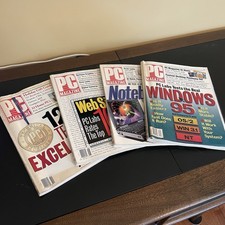 4 PC Magazine Lot 1995 1996 Vintage 90s Computers Windows PC Tech picture