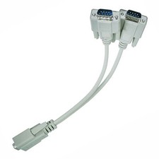 RS232 Mouse Monitor Splitter Y Cable DB9 Female F to 2x DB9 DB 9 Male M Adapter picture