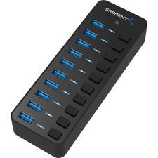 SABRENT 10-Port 60W USB 3.0 Hub with Individual Power Switches and LEDs, picture