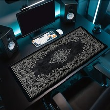 1pc Durable Esports Gaming Mouse Pad, Non-Slip, Classic Black And White Floral picture