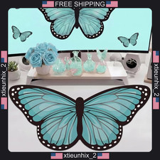 Gaming Mouse Pad Large 35.43 x 15.75 inches Teal Butterfly Desk Mat picture