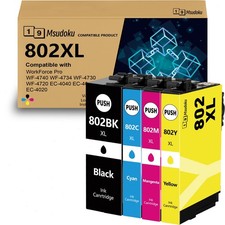 802XL T802XL Ink For Epson WorkForce Pro WF-4720 WF-4730 WF-4734 WF-4740 4-PacK picture
