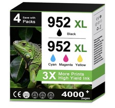 Reman 952XL Ink Cartridges Combo Pack 4-Pk Black Color for OfficeJet 8710 picture