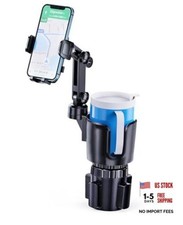Phone Cup Holder for Car with Long Retractable Arm, 2 in 1 Universal Cup Grey picture