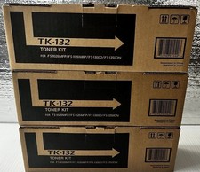 3 New Genuine Sealed Kyocera TK-132 Toner Kit Black  TK 132 FS-1028MFP - DAMAGE picture