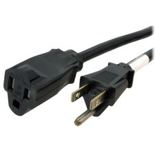 StarTech 6ft Power Extension Cord, NEMA 5-15R to NEMA 5-15P Black Extension picture