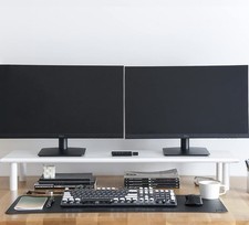 Rocdeer Bamboo Dual Monitor Stand Riser White picture