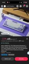 AJAZZ AK820 Pro 75% Mechanical Gaming Keyboard Wireless Knob White Purple Blue picture
