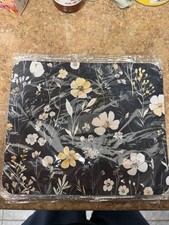 Floral Mouse Pad Black White Yellow Design picture