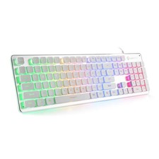 LANGTU Membrane Gaming Keyboard, Rainbow LED Backlit Quiet Keyboard for Office, picture