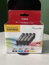 Genuine Canon CLI-281 4-Color Ink Value Pack BK/C/M/Y ChromaLife100 - Sealed picture