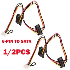 1/2PC 6 Pin To 2-Port HDD SATA Power Socket Cable Conector For Acer Computer US picture