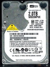 WD20NPVX-11EA4T0 S/N: WXD1A DCM: HHMTJHBB WESTERN DIGITAL 2TB THAILAND MAR 2014 picture