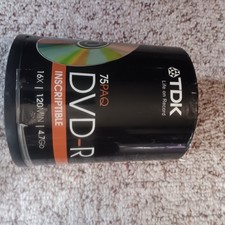 TDK DVD+R Recordable 1-16x 4.7GB/Go 100 PACK Spindle SEALED picture