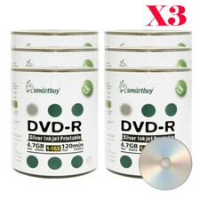 1800-Pack SmartBuy DVD-R 16X 4.7GB Silver Inkjet Printable Recordable Media Disc picture