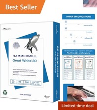 Dependable 8.5x11 Great White Copy Paper - 500 Sheets, 30% Recycled, 92 Bright picture