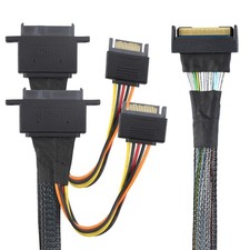PCIE Slimline 5.0 MCIO 8I 74P to 2 SFF-8639+15P With Screw Positioning Holes picture