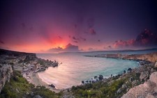 Landscape nature beach sea vacation sunset cliff malta Custom Gaming Mat Desk picture