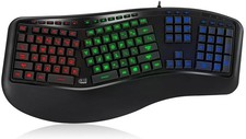 ✨Adesso Tru-Form 150 3-Color Illuminated Ergonomic Keyboard AKB-150EB picture