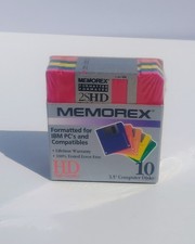New Pack of 10 Memorex 2SHD High Density 3.5