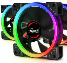 120mm RGB Case Fans (3-Pack) and 6-Port Hub Set, Quiet Dual Ring True RGB LED picture