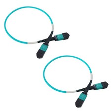 2 PCS 0.3m MPO Fiber Optic Patch Cord OM3150 MultiMode Female 12 Core picture