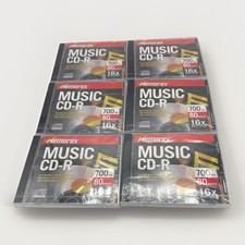6 Memorex Recordable Music CD-R 700 MB 80 Min New Sealed Case Blank Media CD picture