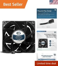 Durable 12V High-Speed Waterproof Fan with 157CFM Performance - 120x38mm picture