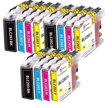 12PK XL Replacement Ink Set fits Brother LC203 MFC-J5620DW MFC-J480DW MFC-J485DW picture