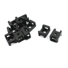 10 x Black Saddle Shape 9mm Width Cable Tie Mount Wire Holder picture