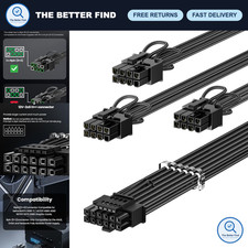 600W PCIe 5.1 GPU Power Cable 16pin (12+4) 12VHPWR - High-Performance Black Cabl picture