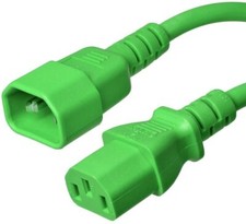 15 PACK LOT 2ft IEC C14 - C13 Green Power Cord 14AWG 15A/1875W 100-250V 0.6M picture