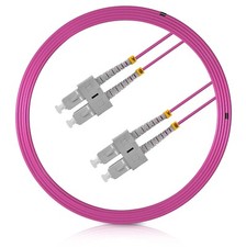 2M/6.6FT(2PCS) SC/UPC to SC/UPC MM OM4 DX LSZH 3.0mm Indoor Fiber Optic picture