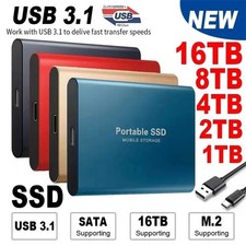 External SSD 1TB 2TB 4TB Portable Hard Drive USB 3.0 Type-C High Speed PC Mac picture
