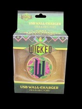 Wicked Elphaba & Glinda Profile Faces USB Wall Charger USB A+C Ports New In Box picture