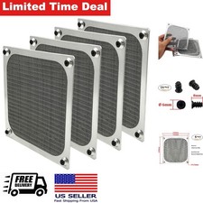 140mm Computer Fan Filter Grill 4 Pack Aluminum Frame Dust Filter Silver Color picture
