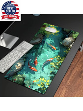 Large Koi Fish Gaming Mouse Pad Non-Slip Rubber Desk Mat Stitched Edge Office Wo picture