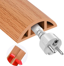 3.3FT Floor Cord Cover, Self-Adhesive Cable Protector & Wire Hider, Brown Wood picture