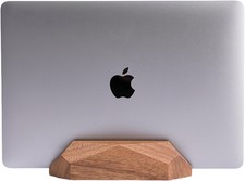 Adjustable Vertical Laptop Stand, MacBook Holder with Wood, Wooden Laptop Stand, picture